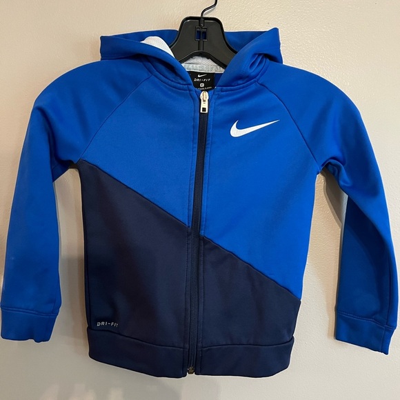 Nike Blue Two-Tone Zip-Up Sweatshirt - Picture 1 of 4